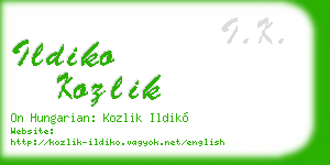 ildiko kozlik business card