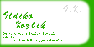 ildiko kozlik business card